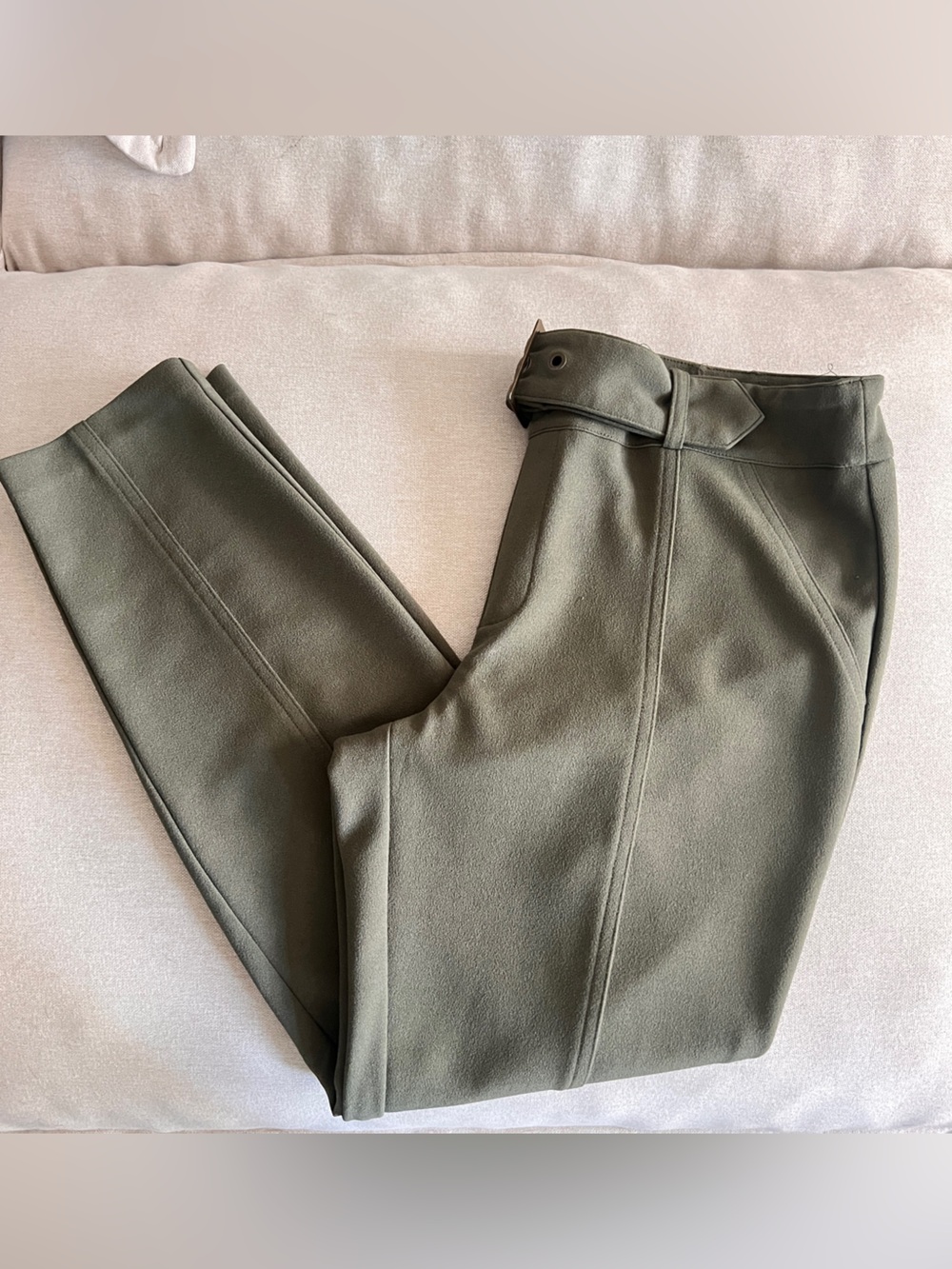 SOHO olive green polyester & spandex pants M